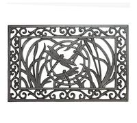 Sungmor Zerbino in ghisa resistente, 50 cm, grande, rettangolare, per porta d'ingresso, antiscivolo, per scarpe, design vintage con libellula, tappetino decorativo per casa, giardino, patio