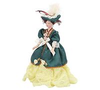 SUNGOOYUE 1/12 Bambola Casa Vittoriana Donne Donne in Miniatura Bambole in Porcellana Ornamento per Bambola Vestito Verde Capelli Marroni 6.6 Pollici per la Collezione