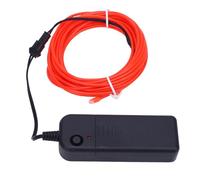 SUNGOOYUE 2 Pezzi Filo EL Rosso 16,4 Piedi/5 M Luci a Corda Incandescente con Rumore più Basso Accensione Continua per Feste All Hallows Day, Flessibile e Tagliabile