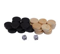 SUNGOOYUE 32 Pezzi di Dotari di Bozze in Legno, Gioco da Tavolo per Bambini a Scacchi di Backgammon per l'apprendimento del Campeggio