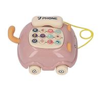 SUNGOOYUE Attraente Gatto Rosa Forma del Telefono Baby Pull Giocattoli con Diversi Rumori, Adatti per Oltre 18 Mesi