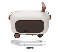 SUNGOOYUE Bagagli per Bambini, Valigia da Viaggio per Bambini di Grande capacità con Pedali Pieghevoli a 90 Gradi Valigia da Viaggio per (BROWN)