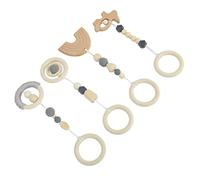 SUNGOOYUE Bambini Piccoli Bambini 4pcs Giocattoli Sospesi in Legno, Squisiti Giocattoli da Gioco per, Sviluppo della Percezione del Colore, Rimorchio Passeggino Portatile, Materiale di Faggio