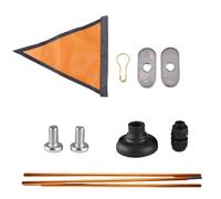 SUNGOOYUE Bandiera di Sicurezza in Kayak, Palo Regolabile da 120 Cm con Strisce Riflettenti Base di Montaggio Universale per Accessori per visibilità per Gli Sport per Le Acque di Pesca