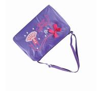 SUNGOOYUE Borsa da Danza Classica Borsa da Danza in Nylon Ricamato con Tracolla Regolabile e Cerniera Grande capacità 27 X 16 X 20 Cm per Ragazze Bambini Lezione di Classica Sport Viaggi (Viola)