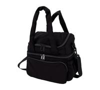 SUNGOOYUE Borsa Pranzo Isolata a Doppio Strato, Borsa Termica da 16 (BLACK) | Controllo della temperatura a doppia zona, accesso al vassoio aperto a 180°, maniglia imbottita e tracolla, due tasche