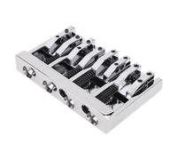 SUNGOOYUE Bundle per Chitarra per Basso a 4 Corde, Pacchetto di Ponti di Chitarra in Ferro in Lega di Zinco con Selle Regolabili per Parti di Sostituzione dei Bassi Elettrici Jazz (Golden (SILVER)