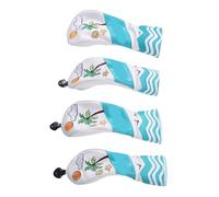 SUNGOOYUE Coperture Putter, 4pcs Club in Pelle PU COPERS COPERCOLA SET 1/3/5/UT Chiesa con Sea di Tramonto di Cocco di Cocco per Uomini Donne Golf Appassionate