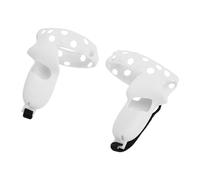 SUNGOOYUE Cover per Impugnatura Controller per 2, Custodia Protettiva in Silicone con Cinturino da Polso, Protezione Impugnatura Antiscivolo e Lanciata, Regolabile per Mani (Bianco grigio)