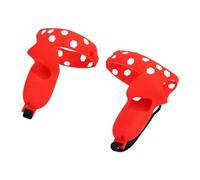SUNGOOYUE Cover per Impugnatura Controller per 2, Custodia Protettiva in Silicone con Cinturino da Polso, Protezione Impugnatura Antiscivolo e Lanciata, Regolabile per Mani (rosso)