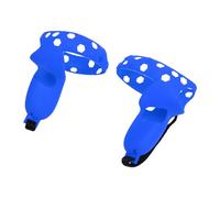 SUNGOOYUE Cover per Impugnatura Controller per 2, Custodia Protettiva in Silicone con Cinturino da Polso, Protezione Impugnatura Antiscivolo e Lanciata, Regolabile per Mani (BLUE)