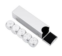 SUNGOOYUE Cubi di Gioco in Alluminio di Alta qualità Ambientati in una Scatola di Stoccaggio, Eleganti e Lussuosi Giochi da Tavolo per Poker, 5 Pezzi (Rettangolo (12 x 10 x 1,5 cm / 4,72 x 3,94 x