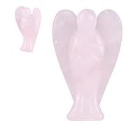 SUNGOOYUE Energia Naturale Carica Angelo Custode Pietra Curativa Decorazioni per la Casa Fortuna Amuleto Opale Rosa 35g 44g (Angelo in quarzo rosa da 2 pollici)