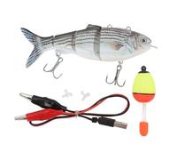 SUNGOOYUE Esca da Pesca Ricaricabile Tramite USB, Esca Robotica per Nuoto Automatico con Design Realistico Multisnodato e Luce a LED, per la Pesca in Acqua Salata D'acqua Dolce (BL-620)