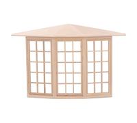 SUNGOOYUE Finestra a Basso in Miniatura, Finestra della Baia delle Bambole, Casa Squisita Modello a 3 Lati in Legno in Legno in in per Fai -da -te