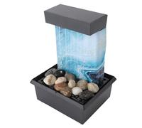 SUNGOOYUE Fontana da Tavolo con Luci a LED con Rocce USB Fontana a Cascata Portatile Compatta con Acqua Corrente per Interni per la Camera da Letto Dell'ufficio Domestico, Plastica