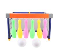 SUNGOOYUE Giocattolo da Bowling a Pallone da Calcio Set 2 in 1 Sport Divertimento Illuminare Palle da Bowling per Bambini Educativi Colorati Giocano con 6 Perni 2 Palline per Giochi all'aperto