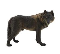 SUNGOOYUE Giocattolo Modello Animale della Fauna Selvatica Ad Alta Simulazione, Collezione di Giocattoli a Forma di Lupo Ornamento Decorativo per Ragazze dei Ragazzi(M-771 Grande Lupo Maschio Nero)