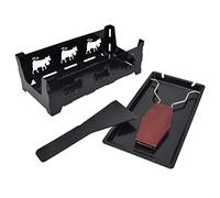SUNGOOYUE Griglia per Raclette per Formaggio Antiaderente, Mini Padella per Formaggio in Ferro con Manico in Mogano, Fornello da Tavolo Alimentato a Candela 18 X 8,5 X 6 Cm per Casalinga Cena in