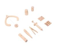 SUNGOOYUE Kit Medico in Legno per Bambini, Legno di Faggio, Set Gioco di Ruolo con Stetoscopio e Siringa per Bambini da 3 a 5 Anni