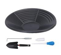 SUNGOOYUE Kit per la Ricerca Dell'oro, Padella Portatile per la Prospezione Dell'oro da 13,8 Pollici con Manico a Pala Antiscivolo con Design a Tripla Scanalatura per Campeggio