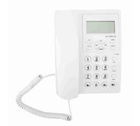 SUNGOOYUE LCD Visualizza il Telefono con Filo Semi con Cavi con Altoparlanti, Allarmi a 3 Gruppi per Comunicazioni Chiare, a Casa e in Ufficio (WHITE)