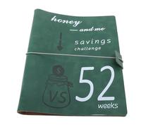 SUNGOOYUE Libro delle Sfide per Risparmiare Denaro in Pelle Premium Buste con visibilità Chiara Ideale per i Propri Cari (GREEN)