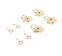 SUNGOOYUE Lucchetto a Forma di Stella Mini Serratura con Chiave in Lega di Zinco 42 X 30 Mm per Cassetta delle Lettere e Scrigno del Tesoro Lucchetto in Metallo Anticorrosione con Design a 5 Punti