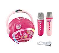 SUNGOOYUE Macchina per Karaoke, Set di Altoparlanti per Microfono Wireless Bluetooth Portatile con 2 Microfoni Portatili Wireless per Feste in Casa All'aperto (PINK)