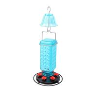 SUNGOOYUE Mangiatoia per colibrì con Bocca Larga | Gancio per albero con fossato per api integrato a prova di ape, montaggio su balcone in silicone blu per gli appassionati