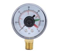 SUNGOOYUE Manometro Acqua, Misuratore di Pressione in Rame e Plastica con Filettatura Maschio DN8 e Quadrante Trasparente, Sostituzione ECX271261 per Sistemi di Filtrazione Spa per Piscine,