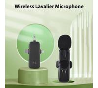 SUNGOOYUE Microfono Lavalier Wireless a 2,4 GHz, Chip di Riduzione del Rumore, Ideale per i Computer di Registrazione della Canzone in Streaming Live, Durata della Batteria Lunga, Adatto Al (1