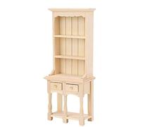 SUNGOOYUE Mini Mobili per le Bambole Mobili Libreria in Legno a Tre Livelli per Decorazioni per la Casa delle Bambole 1:12, Stile Classico per la Decorazione della Sala da Studio (Modello semplice)