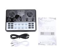 SUNGOOYUE Mixer Scheda Audio, Mixer Audio Doppio per Trasmissione Live con Doppio Microfono con Chip Digitale Dual Core Integrato e Controlli di Tono Regolabili, per Streaming di Podcast