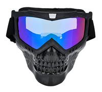 SUNGOOYUE Occhiali per Casco da Motociclista, Occhiali da Casco per Teschio da Esterno Unisex con Maschera per Il Viso con Telaio in ABS Occhiali da Corsa per Moto (Colorato)