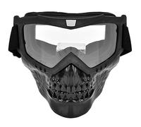 SUNGOOYUE Occhiali per Casco da Motociclista, Occhiali da Casco per Teschio da Esterno Unisex con Maschera per Il Viso con Telaio in ABS Occhiali da Corsa per Moto (Trasparente)