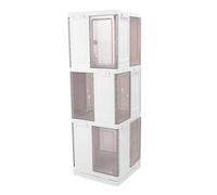 SUNGOOYUE Organizer per Libreria Girevole da Terra per Soggiorni di Piccole Dimensioni, Design con Porta Trasparente (3 strati)