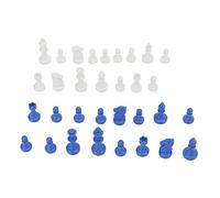 SUNGOOYUE Pezzi degli Scacchi, Mini Scacchi di Ricambio in Plastica PS Set 32 Pezzi 49 Mm Altezza Re con Design a Borsa, per Feste in Campeggio Rilassanti (Blue)