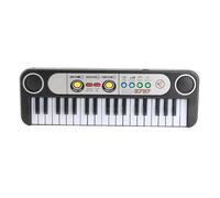SUNGOOYUE Piano Elettrico a 37 Tasti Giocattolo con Microfono, Strumento Musicale, Sviluppo della Consapevolezza del Cervello, Batteria, Bianco e Nero
