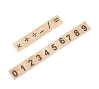 SUNGOOYUE Piastrelle con Numeri in Legno, 200 Pezzi Piastrelle in Legno Naturale per Ortografia e Matematica, Strumento di Apprendimento 18 X 20 Mm per Bambini Adulti, Decorazioni Artigianali