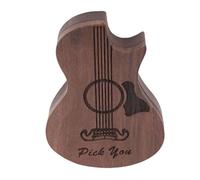SUNGOOYUE Porta della Scatola per Pick di Chitarra in Legno, Picks Picks Storage Case Pick Stand con Coperchio Magnetico a 3 Pick per Bassi di Chitarra Ukulele Giocatori Ukulele