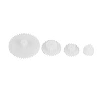 SUNGOOYUE Riduzione Ingranaggi in Plastica, Modulo 0,5 Set Ingranaggi Motore in Plastica, 75 Pezzi 19 Parti in Bianca da 4 a 5 Mm di Spessore per Modellismo Fai da Te Robot Auto Riparazione Giocattoli