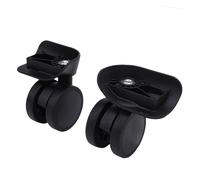 SUNGOOYUE Ruote per Valigie per Bagagli, Ruote di Ricambio Black Abs Quiete Ruota a Doppia Vuole di Rotazione Universale con Viti Facile Installazione (2pc)