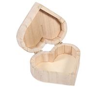 SUNGOOYUE Scatola di Legno a Forma di Cuore, 4x3,5x1,7 Pollici