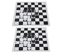 SUNGOOYUE Set di 2 Set di Dama Internazionali, Gioco da Tavolo Portatile Leggero a Scacchiera Pieghevole con Pellicola di Plastica per Viaggi in Campeggio, Feste e Divertimento in Famiglia