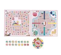 SUNGOOYUE Set di Scacchi, Tavola Pieghevole in Legno con Pezzi, Gioco Educativo per Bambini e Adulti, Ideale per Il Pensiero Strategico e l'apprendimento (ZKB-Gioco Multifunzionale Scacchi 2 in 1)