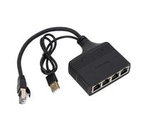 SUNGOOYUE Splitter Gigabit Ethernet, Adattatore di Rete Compatto a 4 Porte Alimentato Tramite USB per Router Set Top Box TV, Cavo RJ45 da 1000 Mbps per Accesso Internet Simultaneo, Materiale ABS