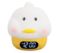 SUNGOOYUE Sveglia Digitale per Bambini, Luce Notturna a Forma di Anatra in Silicone Ricaricabile con Controllo del Rubinetto, Luce da Comodino 1200mAh, Orologio per Allenamento del Sonno per la