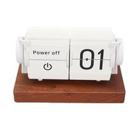 SUNGOOYUE Sveglia Meccanica a Batteria Alimentata a Batteria per Design Multifunzione in Ufficio Domestico con Base in Legno (WHITE)