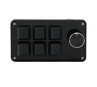 SUNGOOYUE Tastiera Meccanica Macro a 6 Tasti Utilizzabile con una Sola Mano, Mini Tastierino da Gioco Programmabile con 1 Manopola, Tutti i Tasti Personalizzabili per, Mac, e (BLACK)